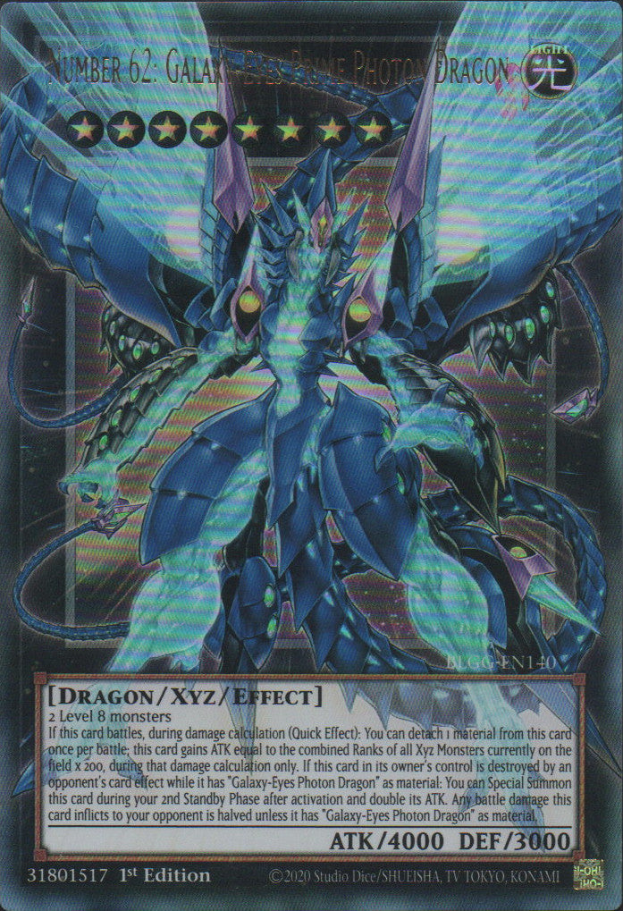 Number 62: Galaxy-Eyes Prime Photon Dragon (extended art) - BLGG-EN140 - 1st Edition - Ultra Rare