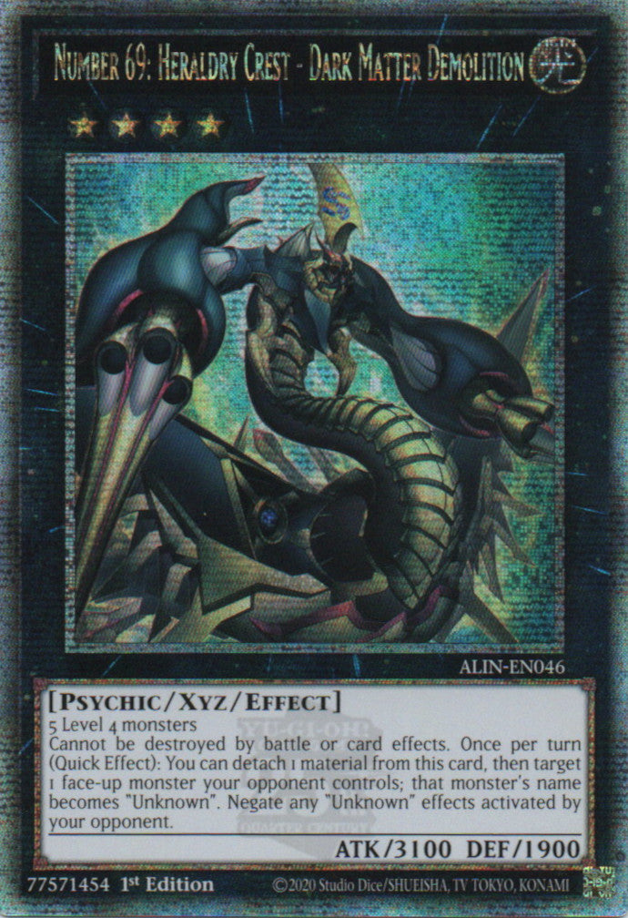 Number 69: Heraldry Crest – Dark Matter Demolition - ALIN-EN046 - 1st Edition - Quarter Century Secret Rare