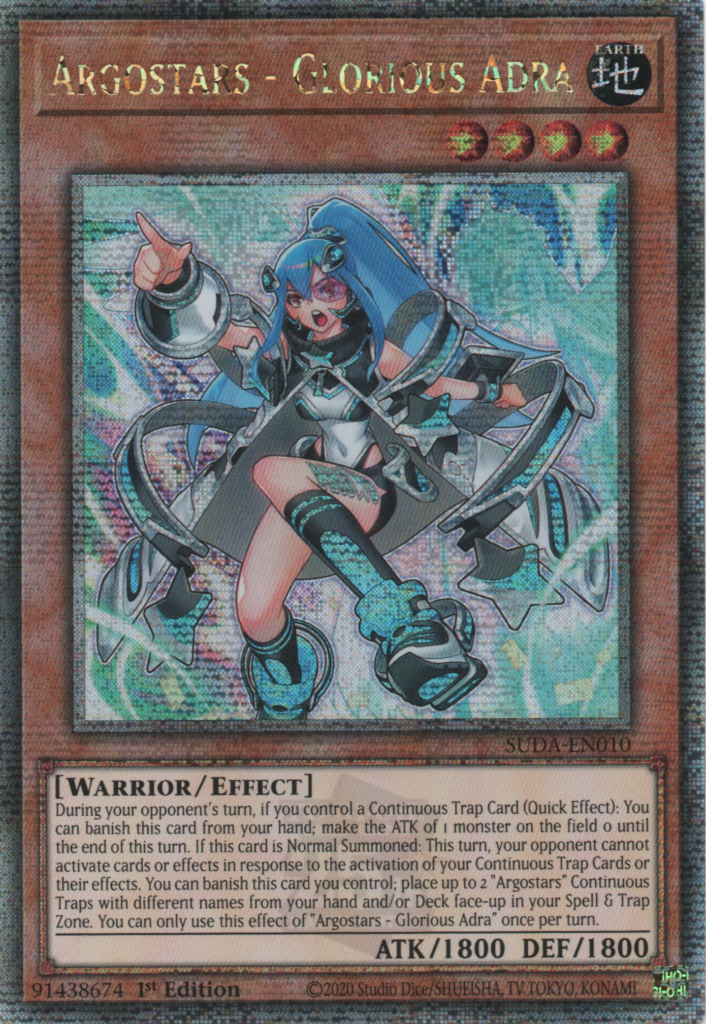Argostars – Glorious Adra - SUDA-EN010 - 1st Edition - Quarter Century Secret Rare