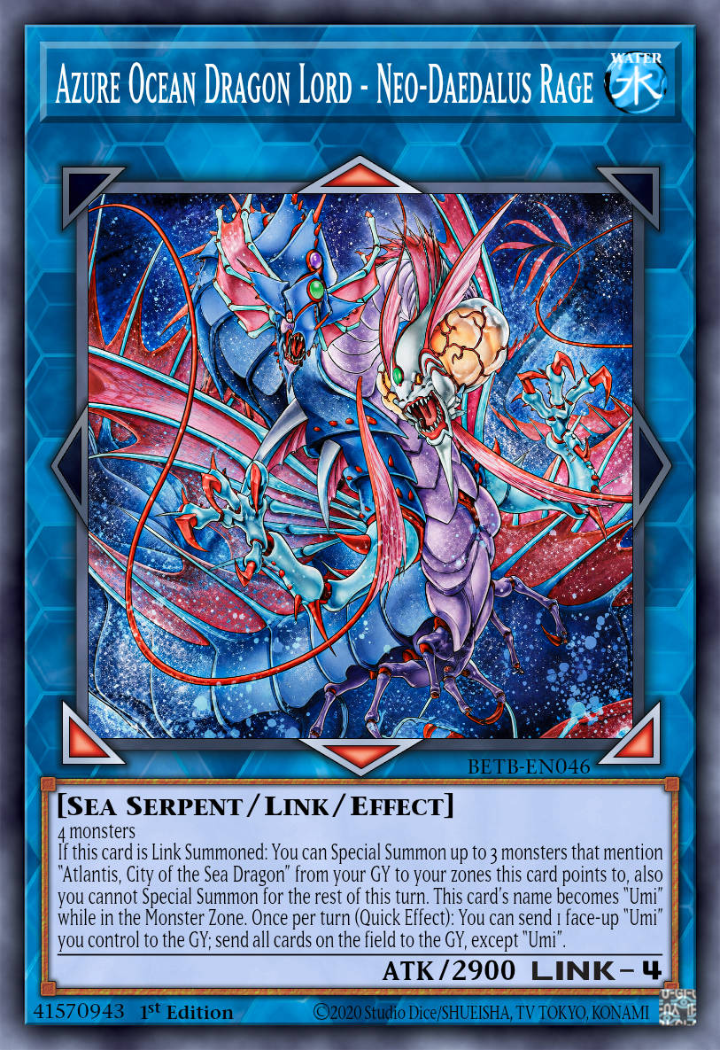 Azure Ocean Dragon Lord - Neo-Daedalus Rage - BETB-EN046 - 1st Edition - Ultra Rare