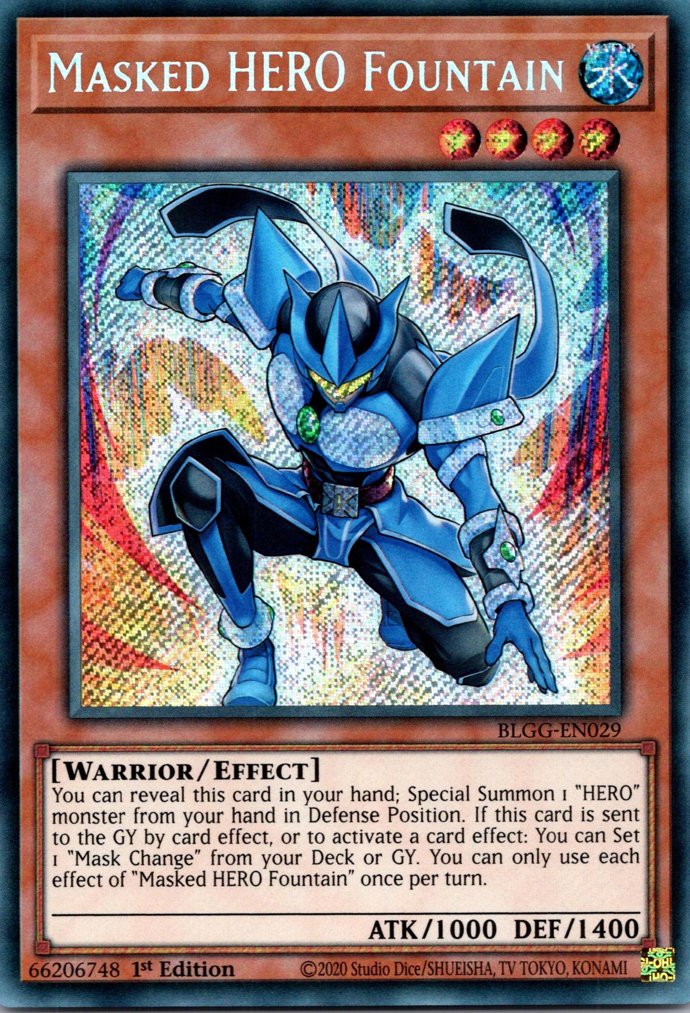 Masked HERO Fountain - BLGG-EN029 - 1st Edition - Secret Rare