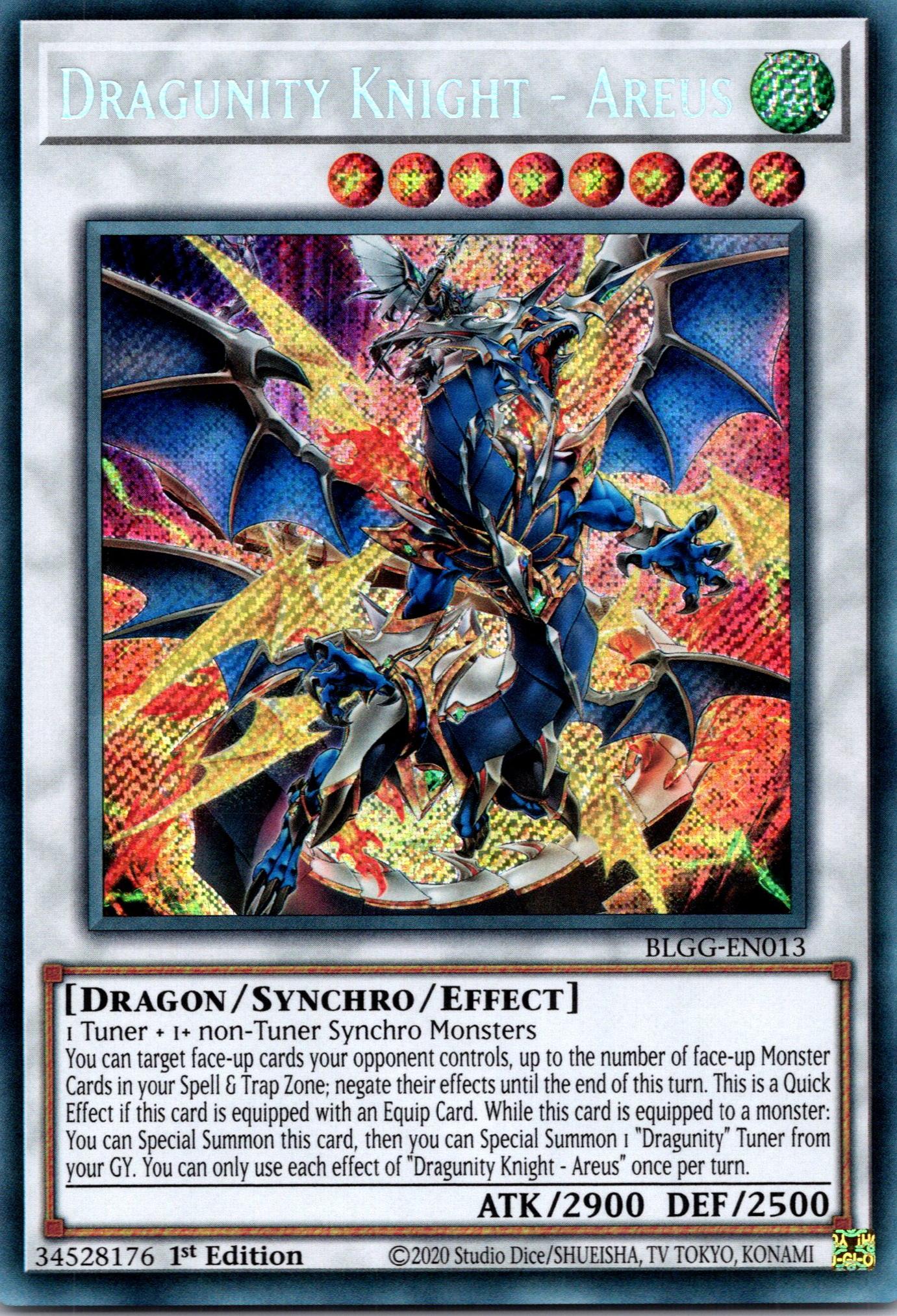 Dragunity Knight - Areus - BLGG-EN013 - 1st Edition - Secret Rare