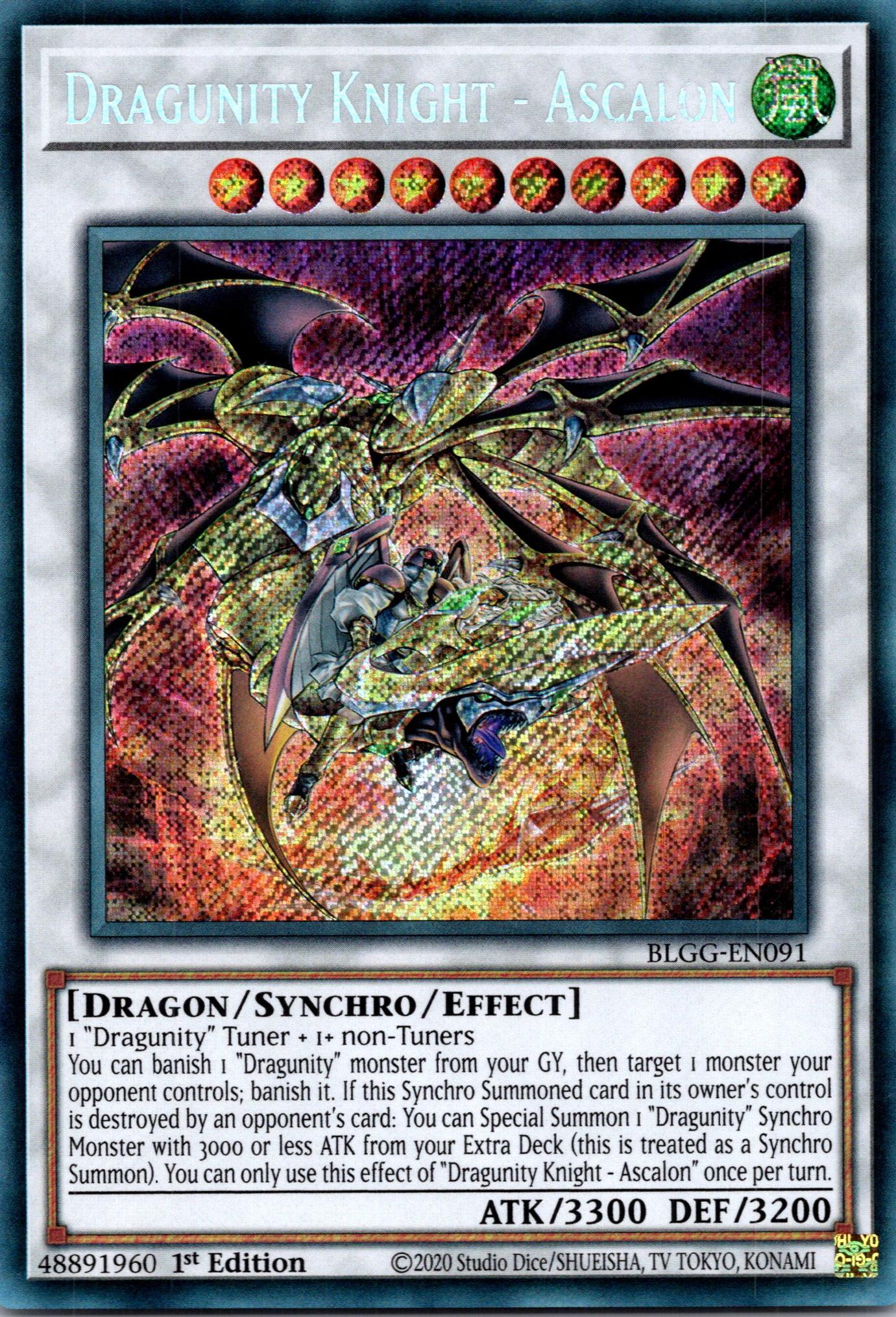 Dragunity Knight - Ascalon - BLGG-EN091 - 1st Edition - Secret Rare