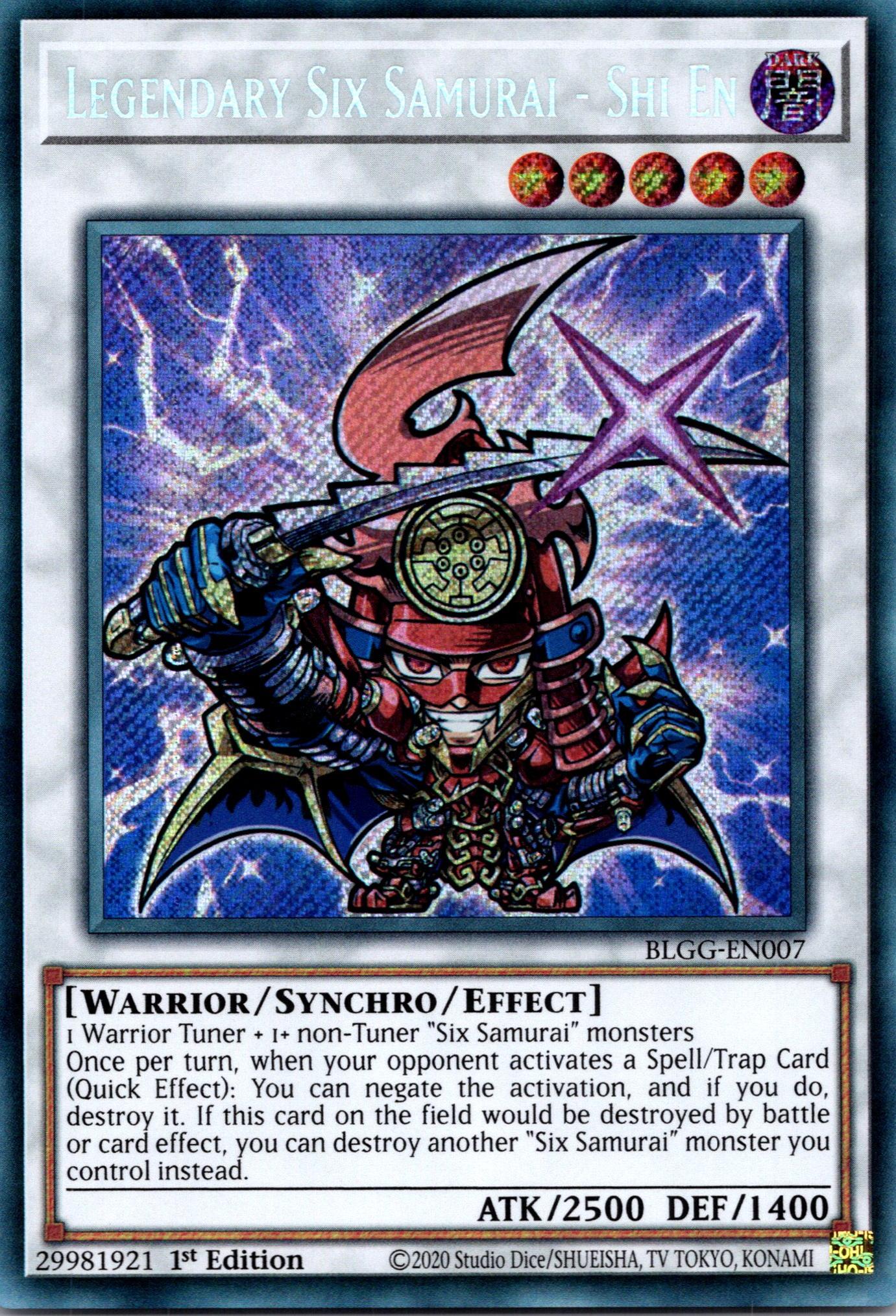 Legendary Six Samurai - Shi En (Chibi artwork) - BLGG-EN007 - 1st Edition - Secret Rare