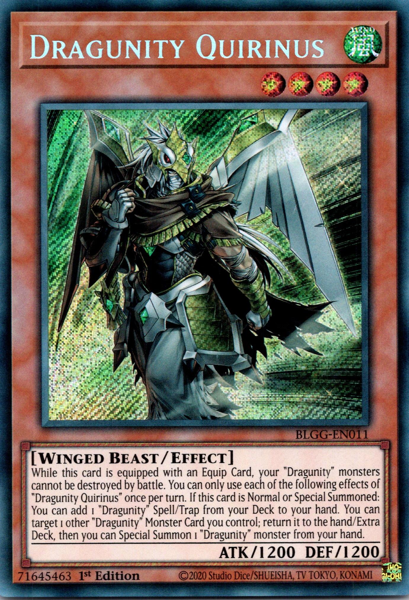 Dragunity Quirinus - BLGG-EN011 - 1st Edition - Secret Rare