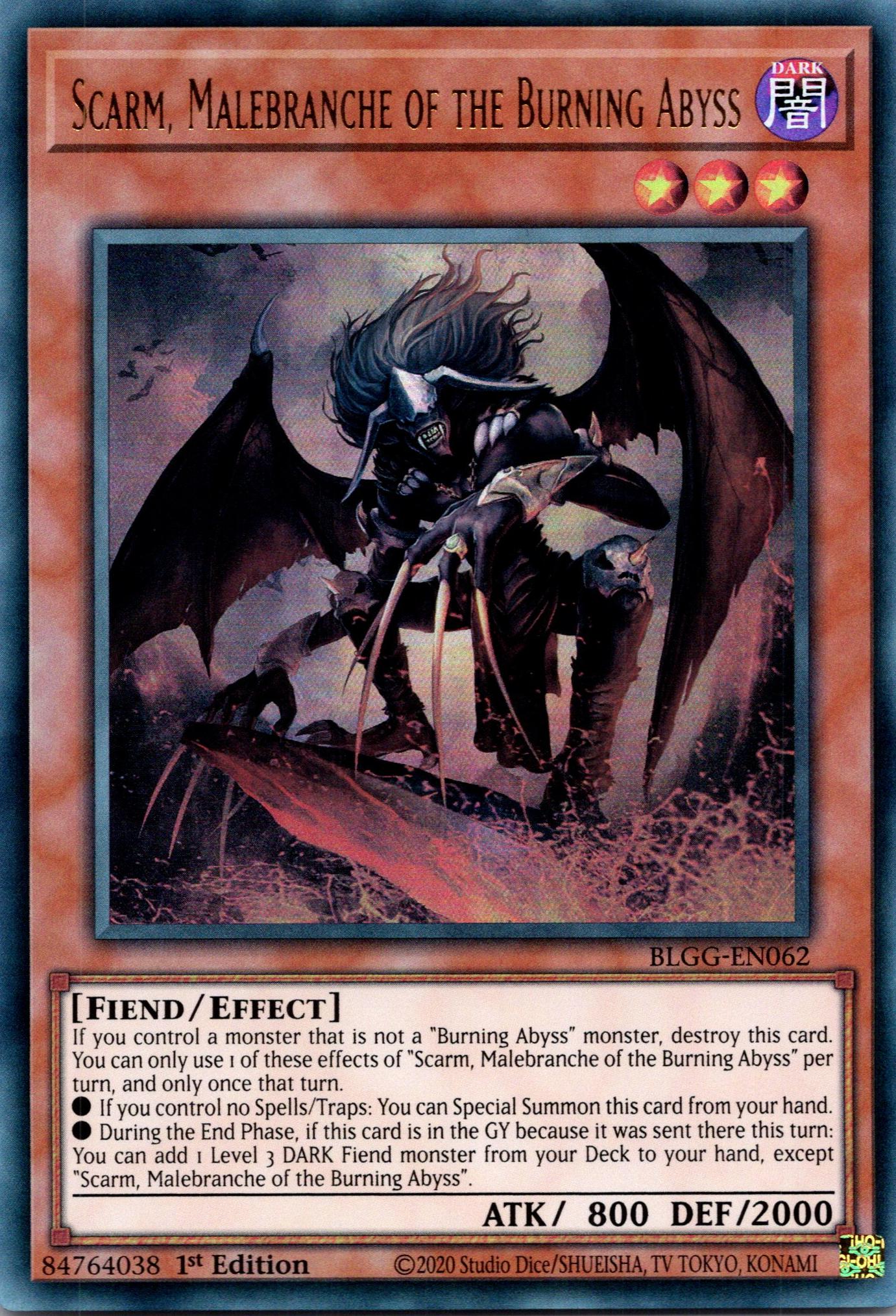 Scarm, Malebranche of the Burning Abyss - BLGG-EN062 - 1st Edition - Ultra Rare