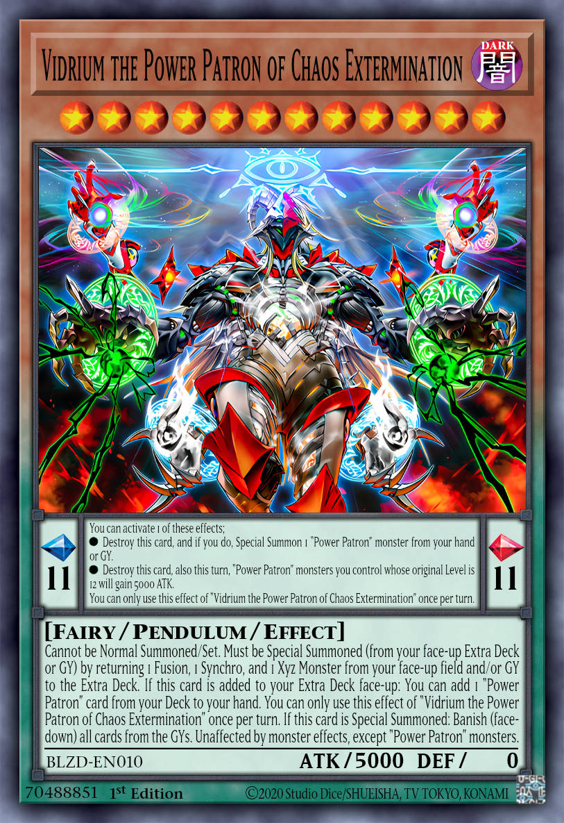 Vidolium the Unstable Power Patron of Unity - BLZD-EN010 - 1st Edition - Super Rare