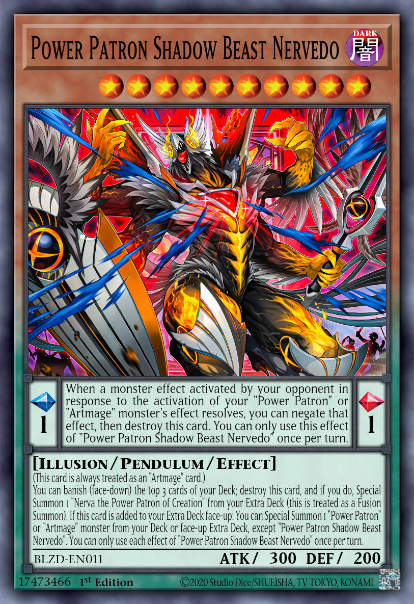 Nervedo the Shadebeast Power Patron - BLZD-EN011 - 1st Edition - Ultra Rare