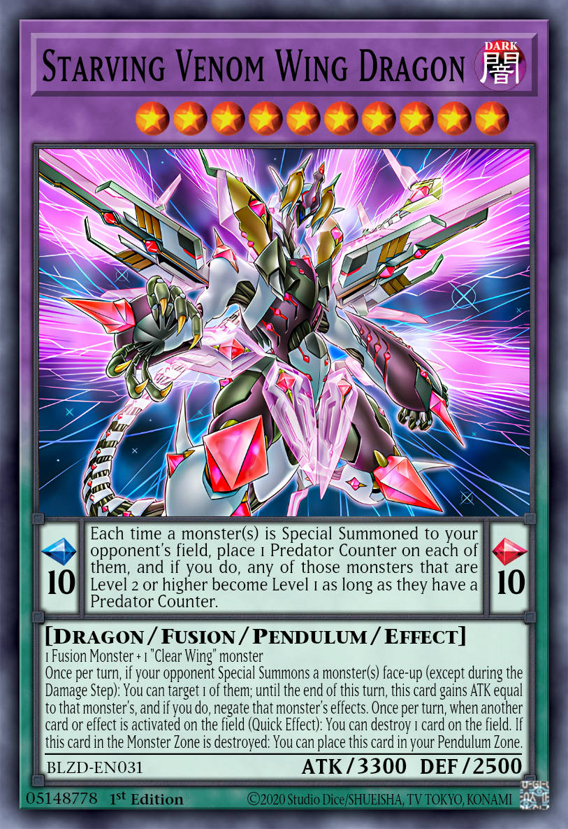 Starving Venom Wing Dragon - BLZD-EN031 - 1st Edition - Super Rare
