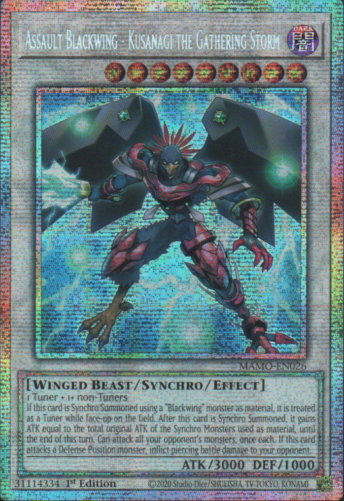 Assault Blackwing - Kusanagi the Gathering Storm - MAMO-EN026 - 1st Edition - Starlight Rare