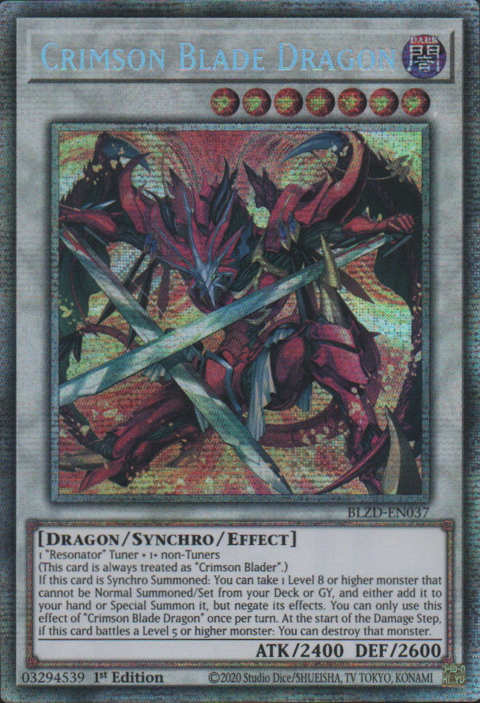 Crimson Blade Dragon - BLZD-EN037 - 1st Edition - Starlight Rare