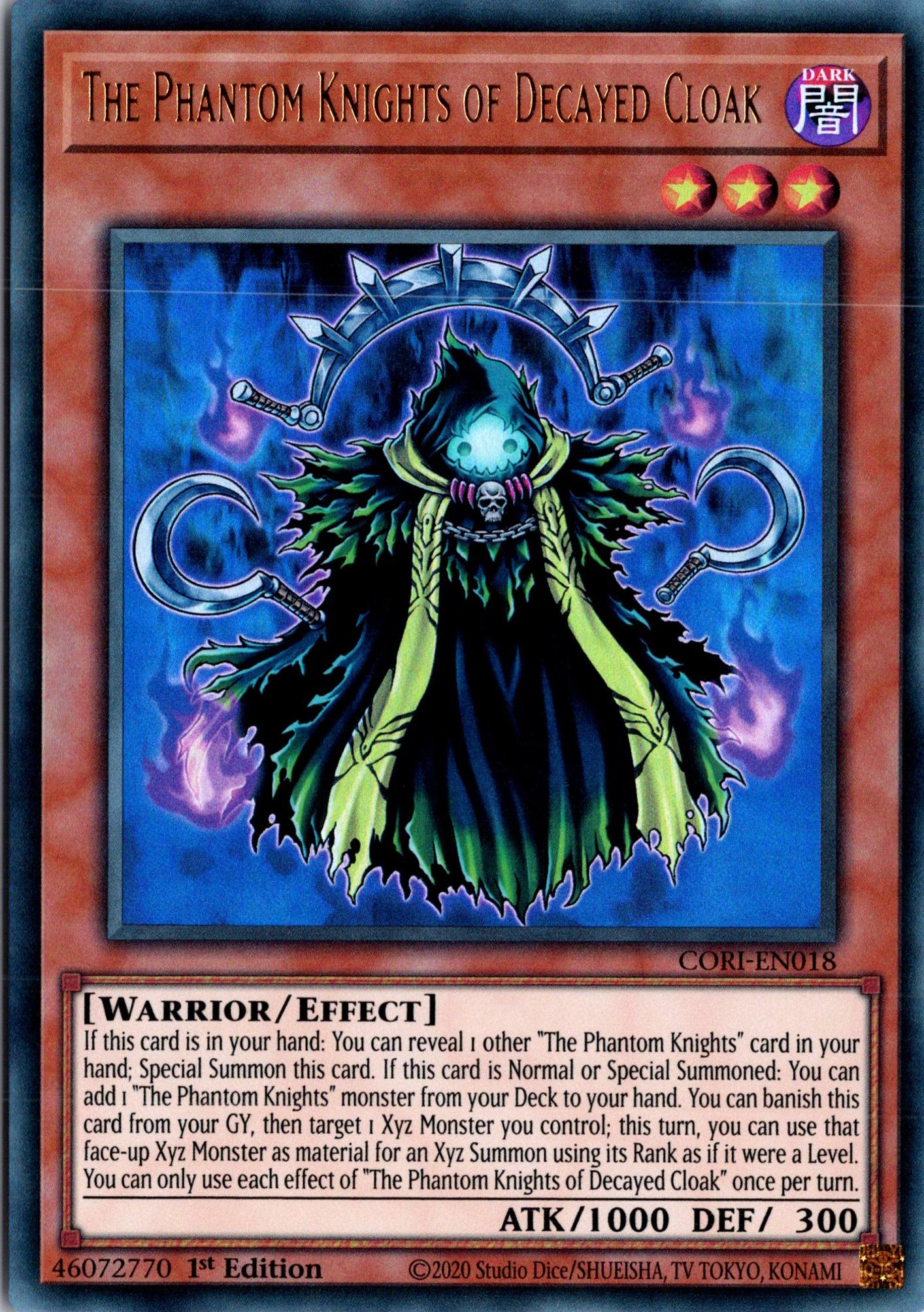 The Phantom Knights of Decayed Cloak - CORI-EN018 - 1st Edition - Ultra Rare