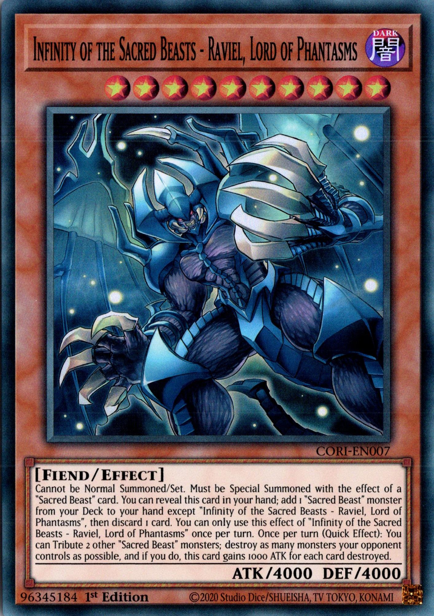 Infinity of the Sacred Beasts – Raviel, Lord of Phantasms - CORI-EN007 - 1st Edition - Super Rare