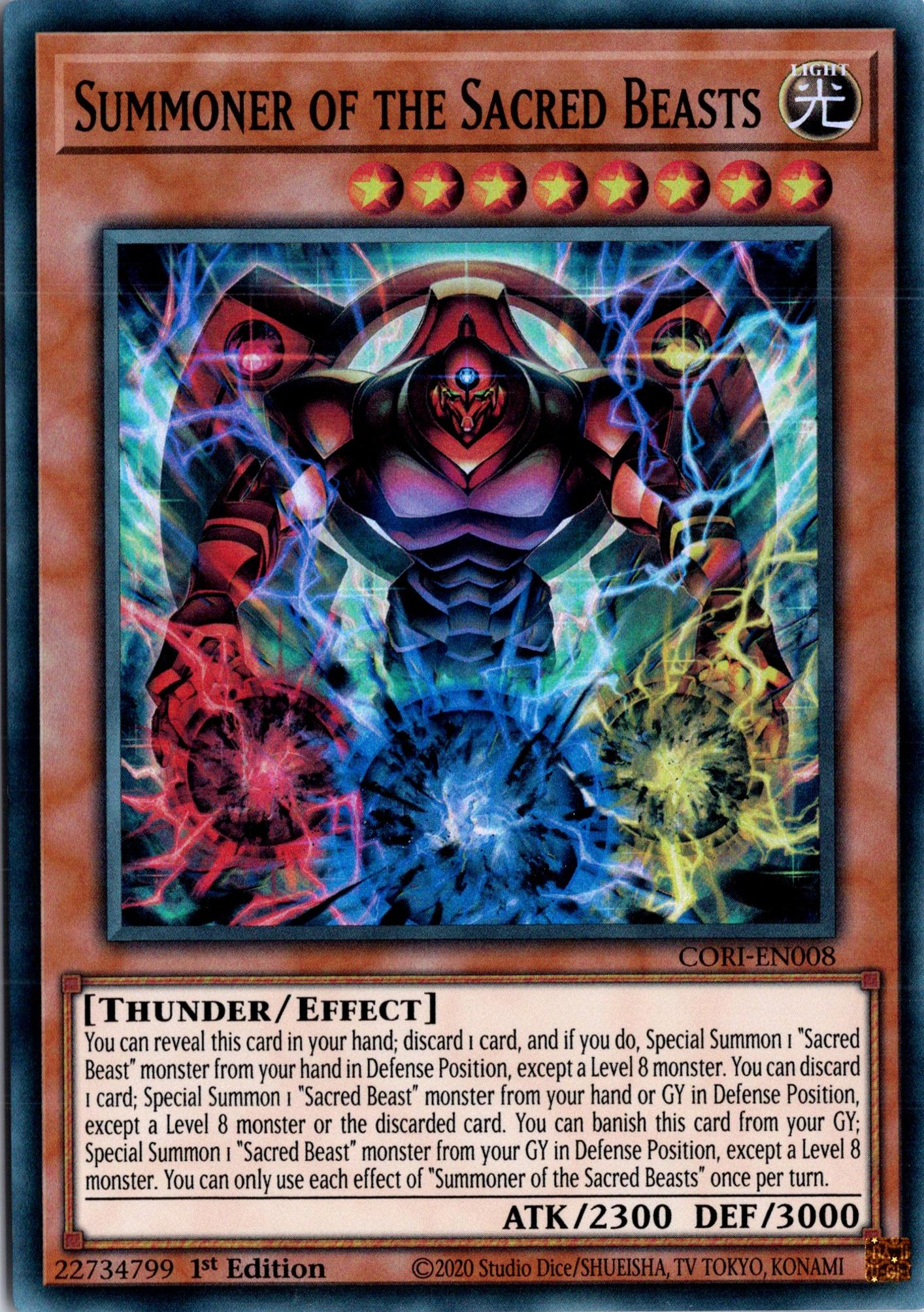 Summoner of the Sacred Beasts - CORI-EN008 - 1st Edition - Super Rare