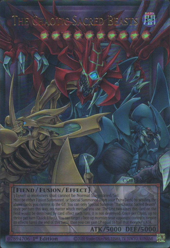 The Chaotic Phantasmal Sacred Beasts (extended art) - CORI-EN029 - 1st Edition - Ultra Rare