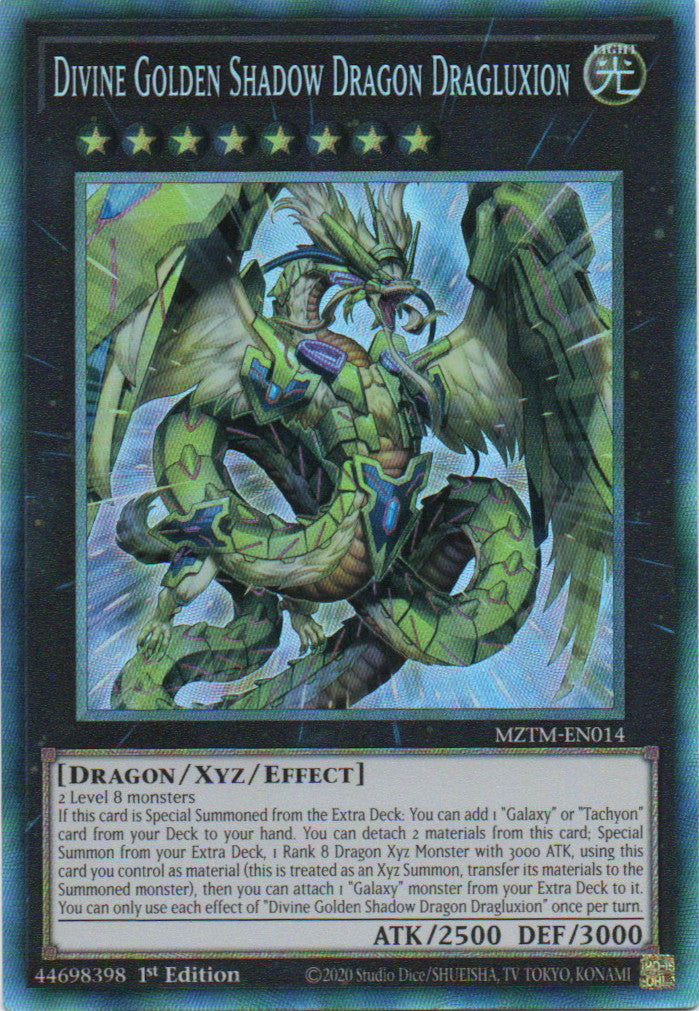 Divine Golden Shadow Dragon Dragluxion - MZTM-EN014 - 1st Edition - Collector's Rare