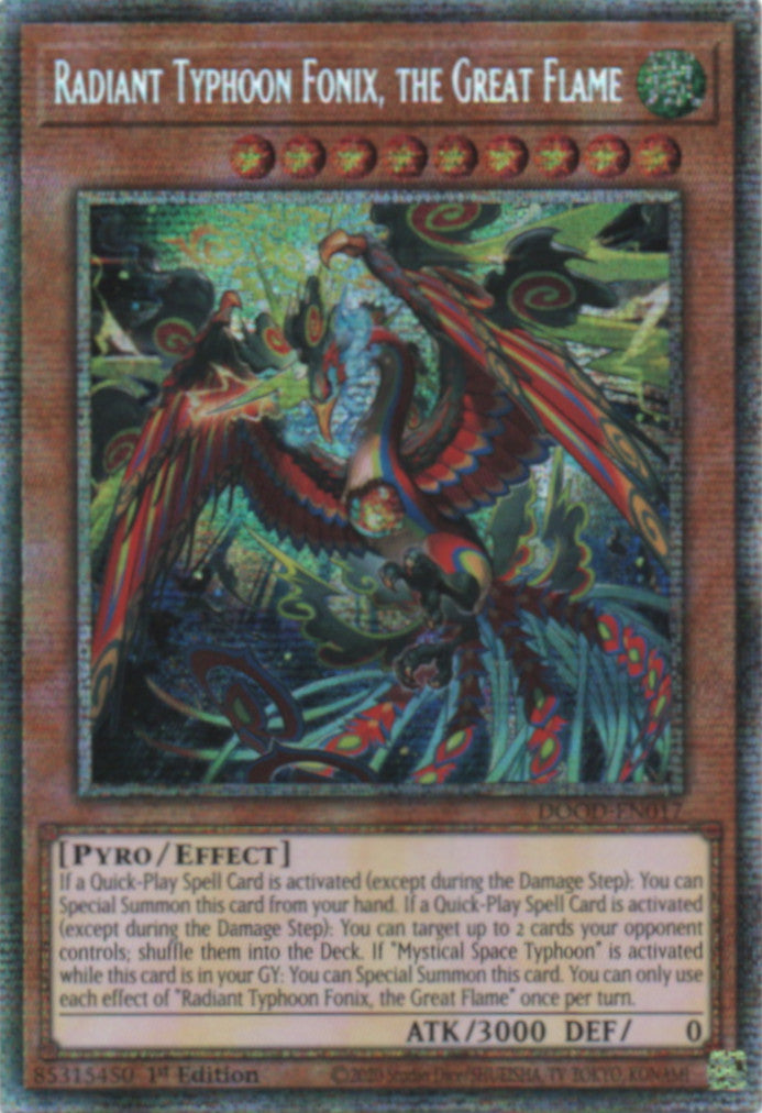 Radiant Typhoon Fonix, the Great Flame - DOOD-EN017 - 1st Edition - Starlight Rare