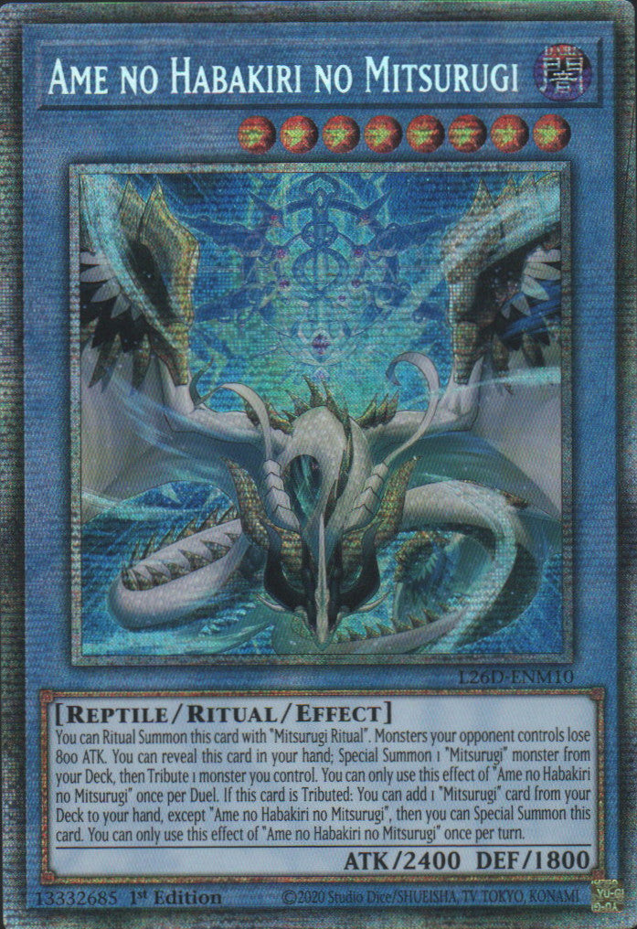 Ame no Habakiri no Mitsurugi - L26D-ENM10 - 1st Edition - Starlight Rare