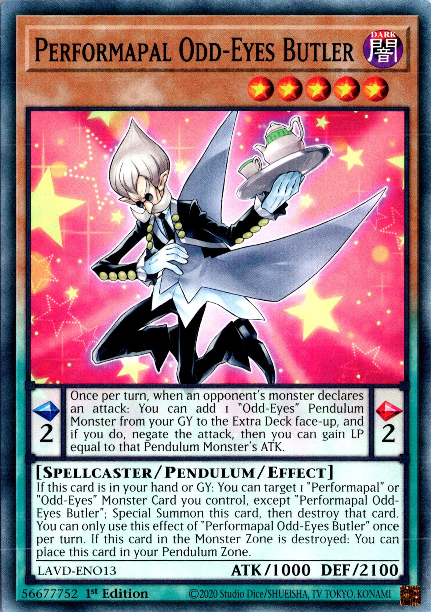 Performapal Odd-Eyes Butler - LAVD-ENO13 - 1st Edition - Common