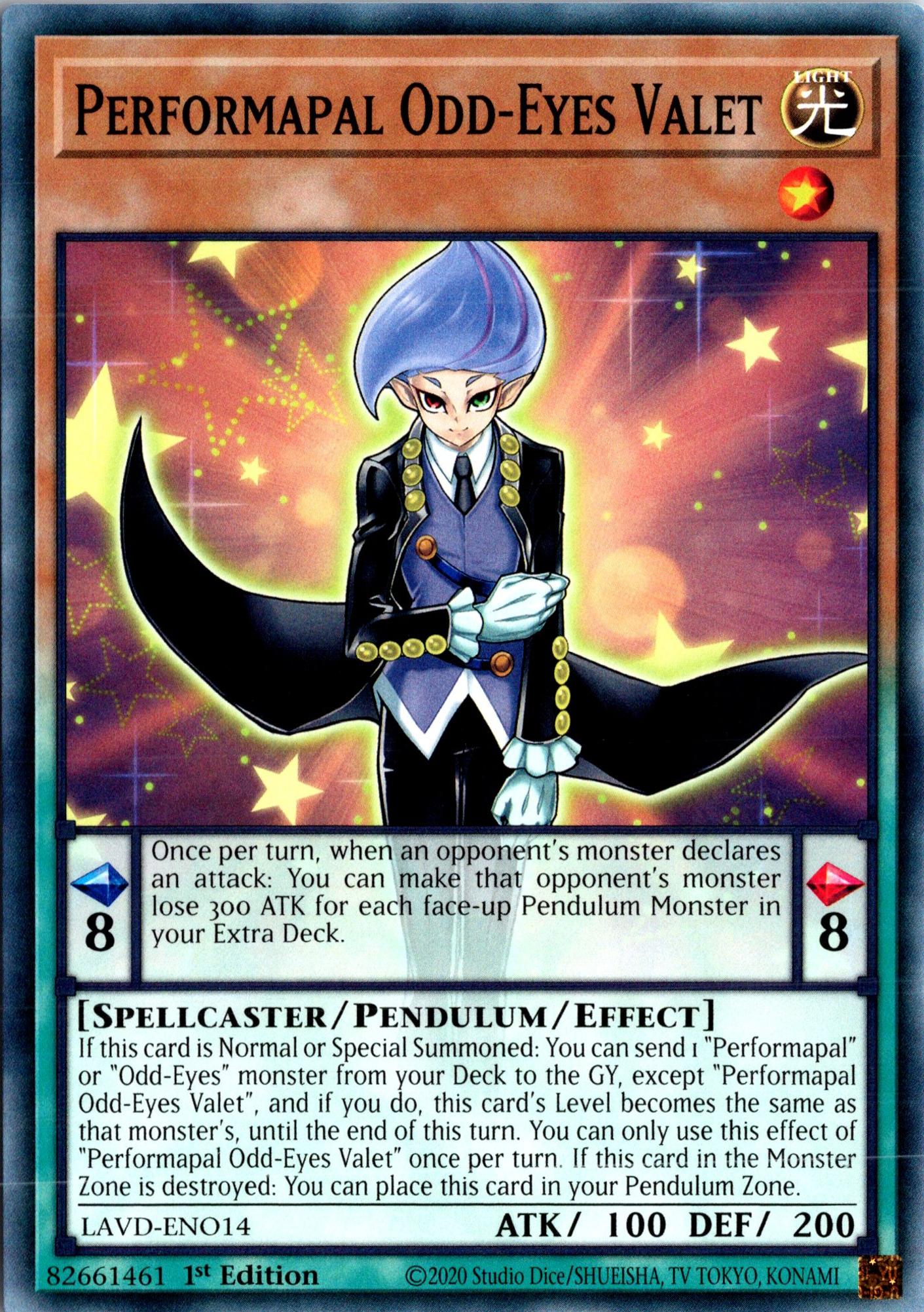 Performapal Odd-Eyes Valet - LAVD-ENO14 - 1st Edition - Common