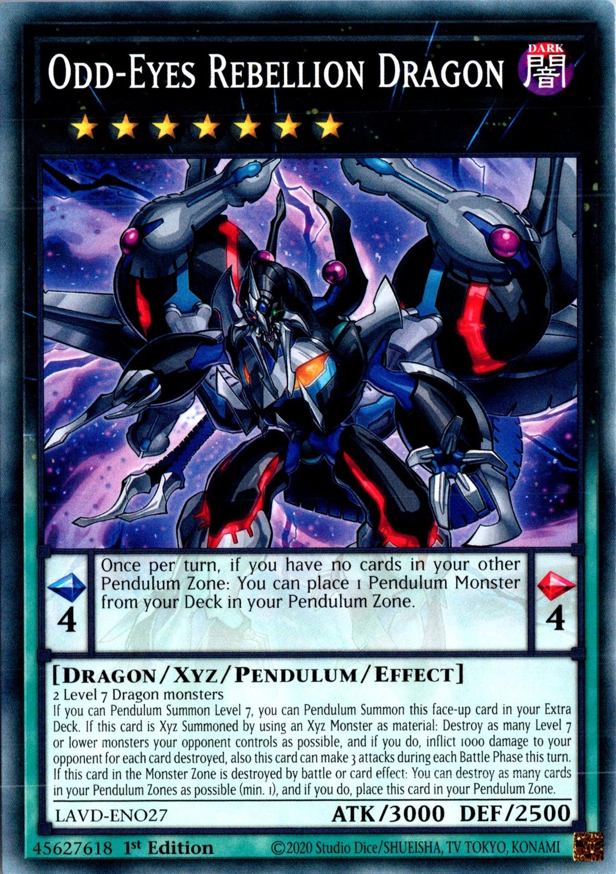 Odd-Eyes Rebellion Dragon - LAVD-ENO27 - 1st Edition - Common