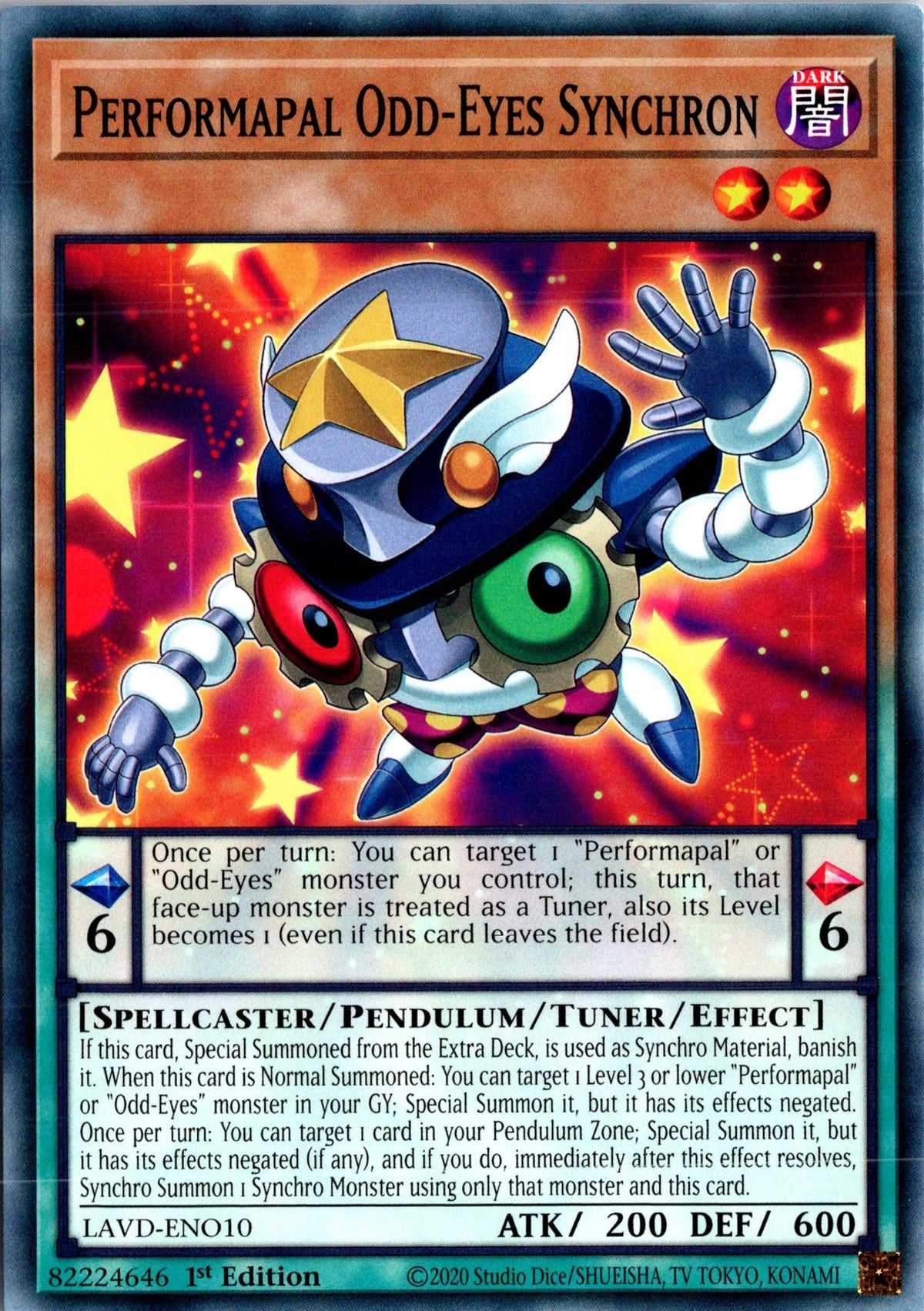 Performapal Odd-Eyes Synchron - LAVD-ENO10 - 1st Edition - Common