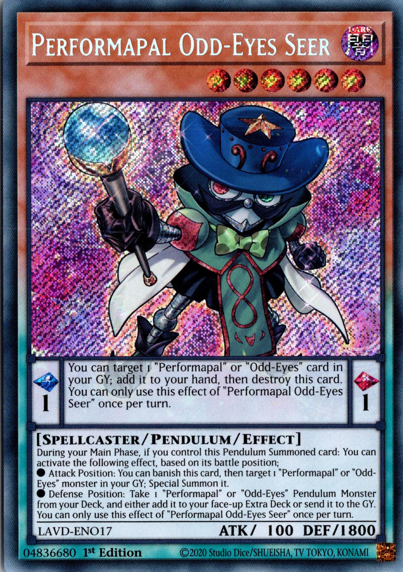 Performapal Odd-Eyes Seer - LAVD-ENO17 - 1st Edition - Secret Rare