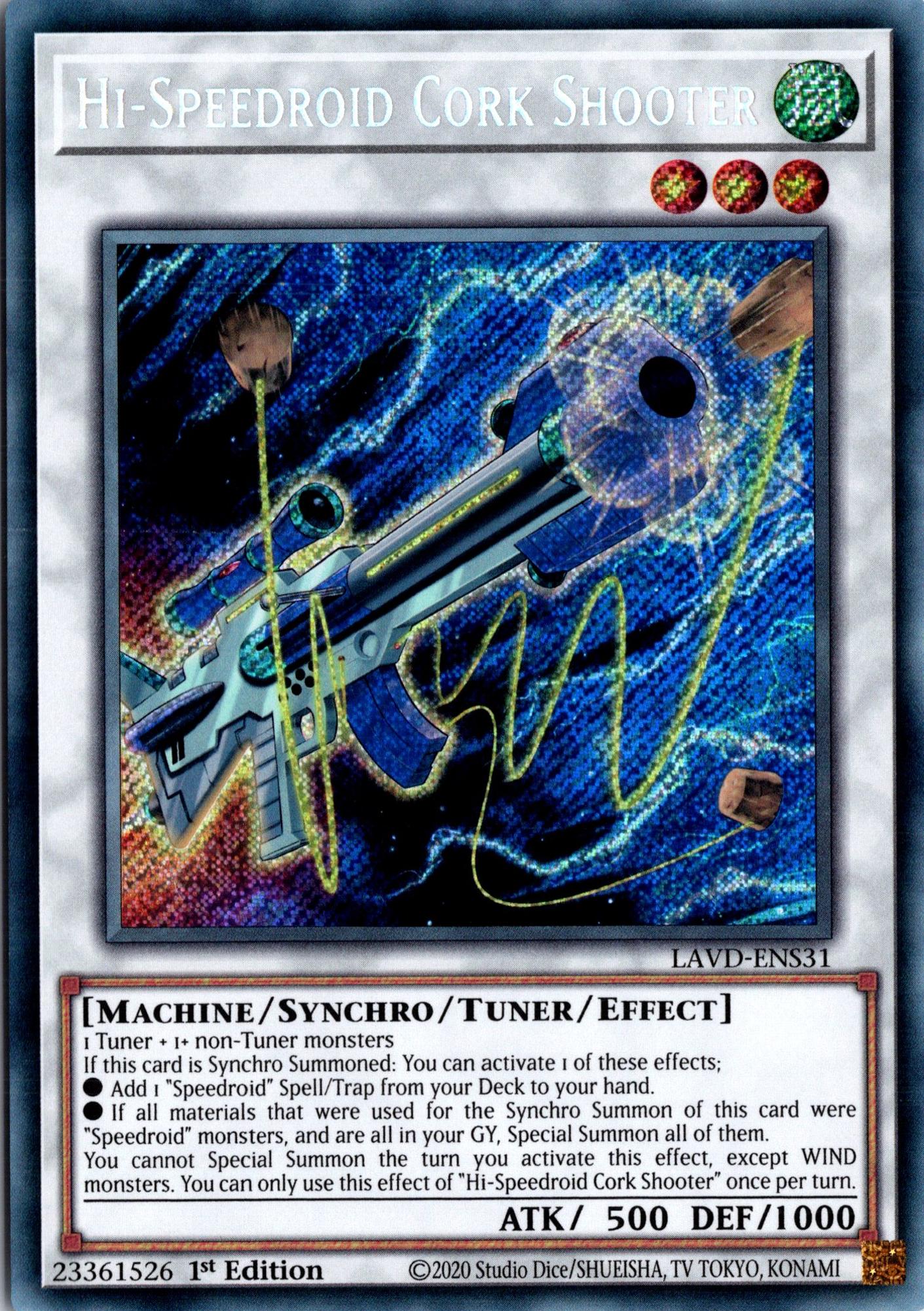 Hi-Speedroid Cork Shooter - LAVD-ENS31 - 1st Edition - Secret Rare