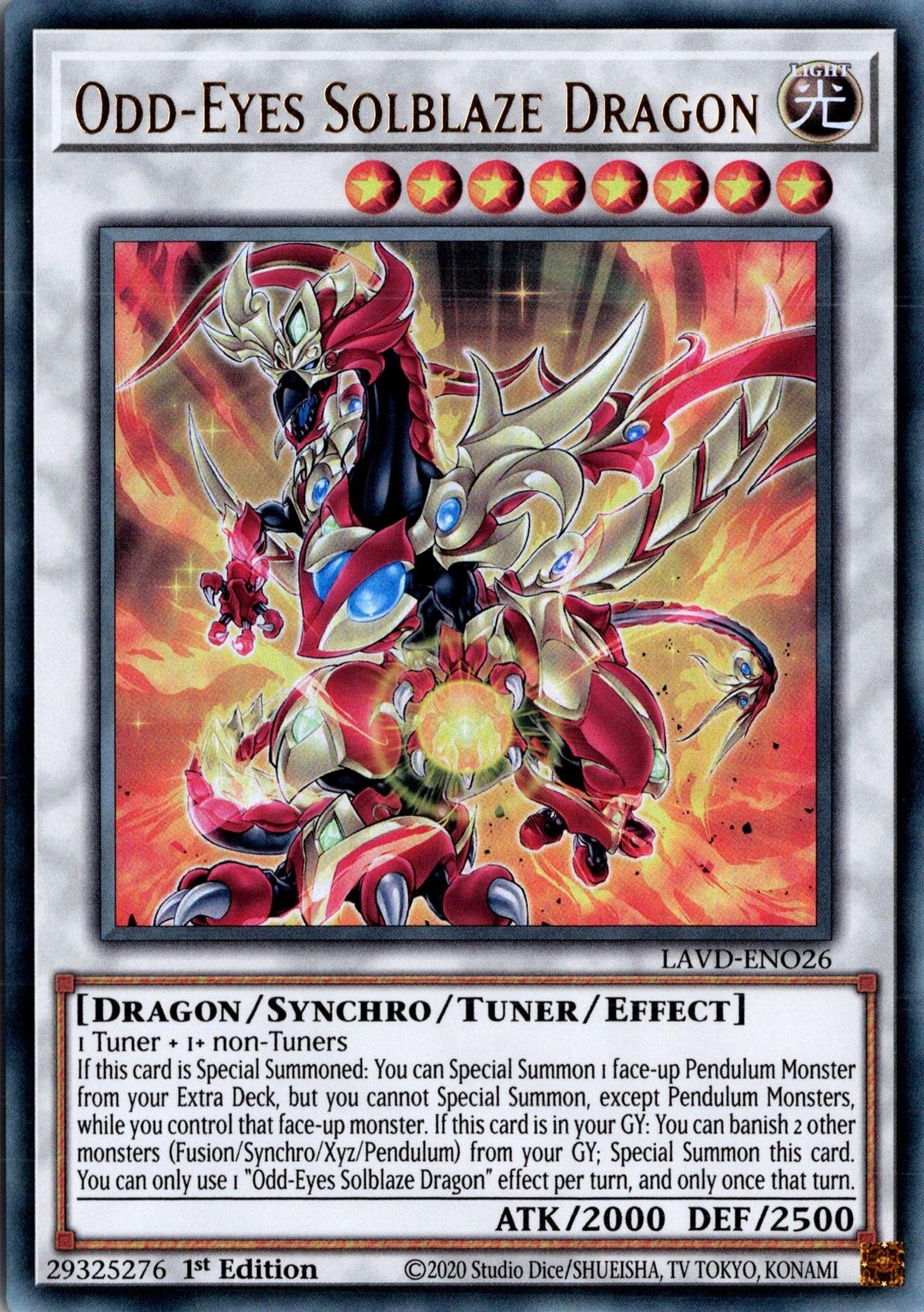 Odd-Eyes Solblaze Dragon - LAVD-ENO26 - 1st Edition - Ultra Rare