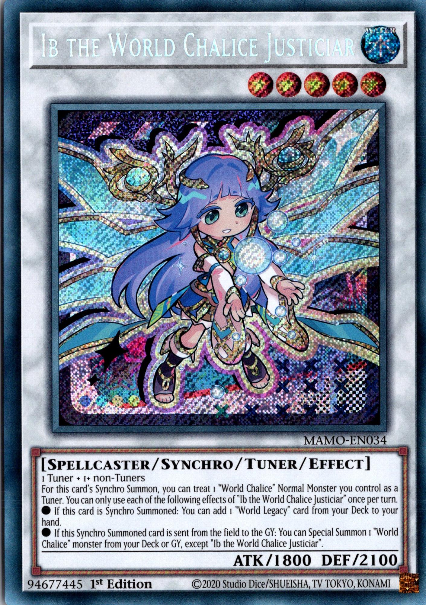 Ib the World Chalice Justiciar - MAMO-EN034 - 1st Edition - Secret Rare