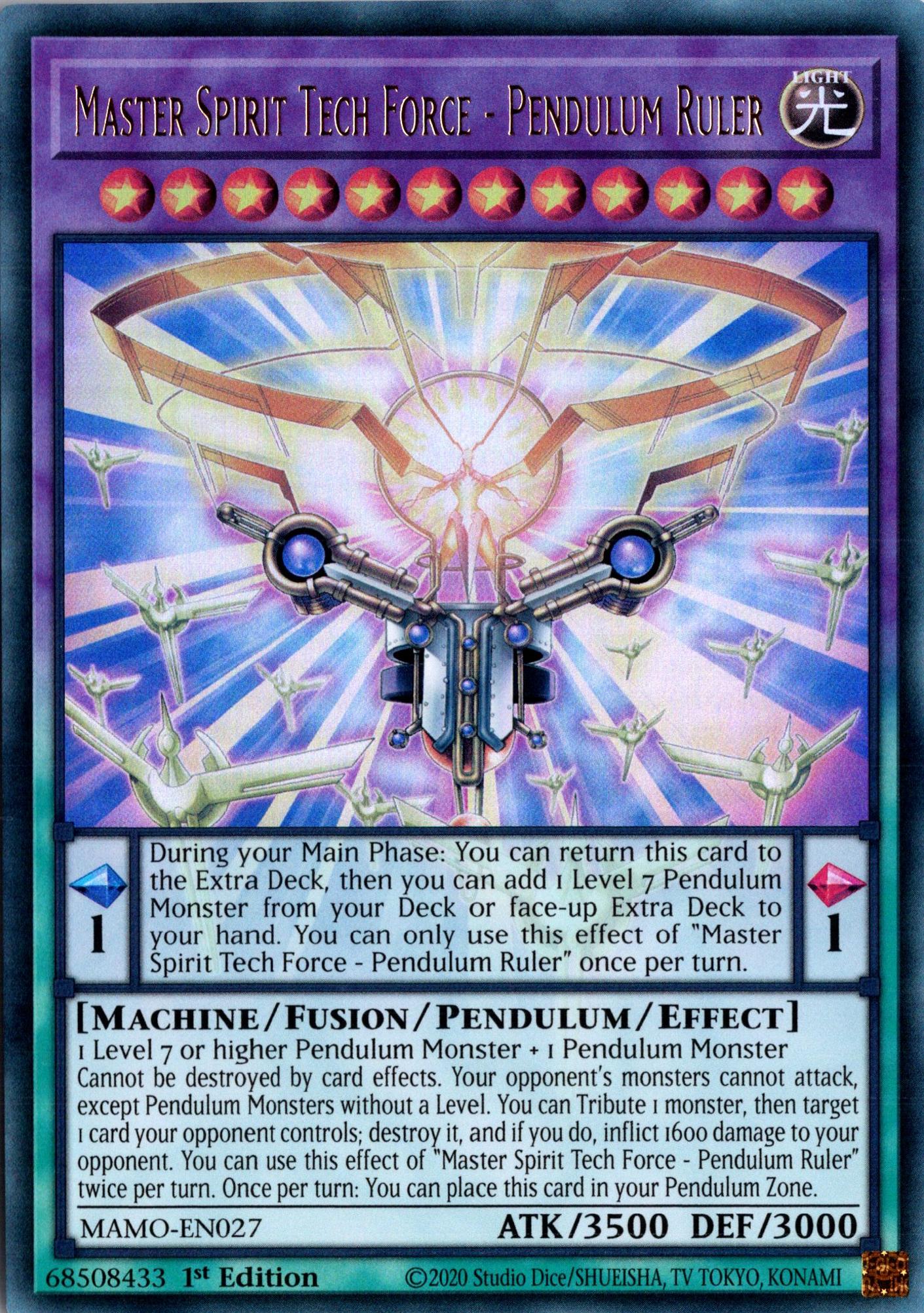 Master Spirit Tech Force - Pendulum Ruler - MAMO-EN027 - 1st Edition - Ultra Rare