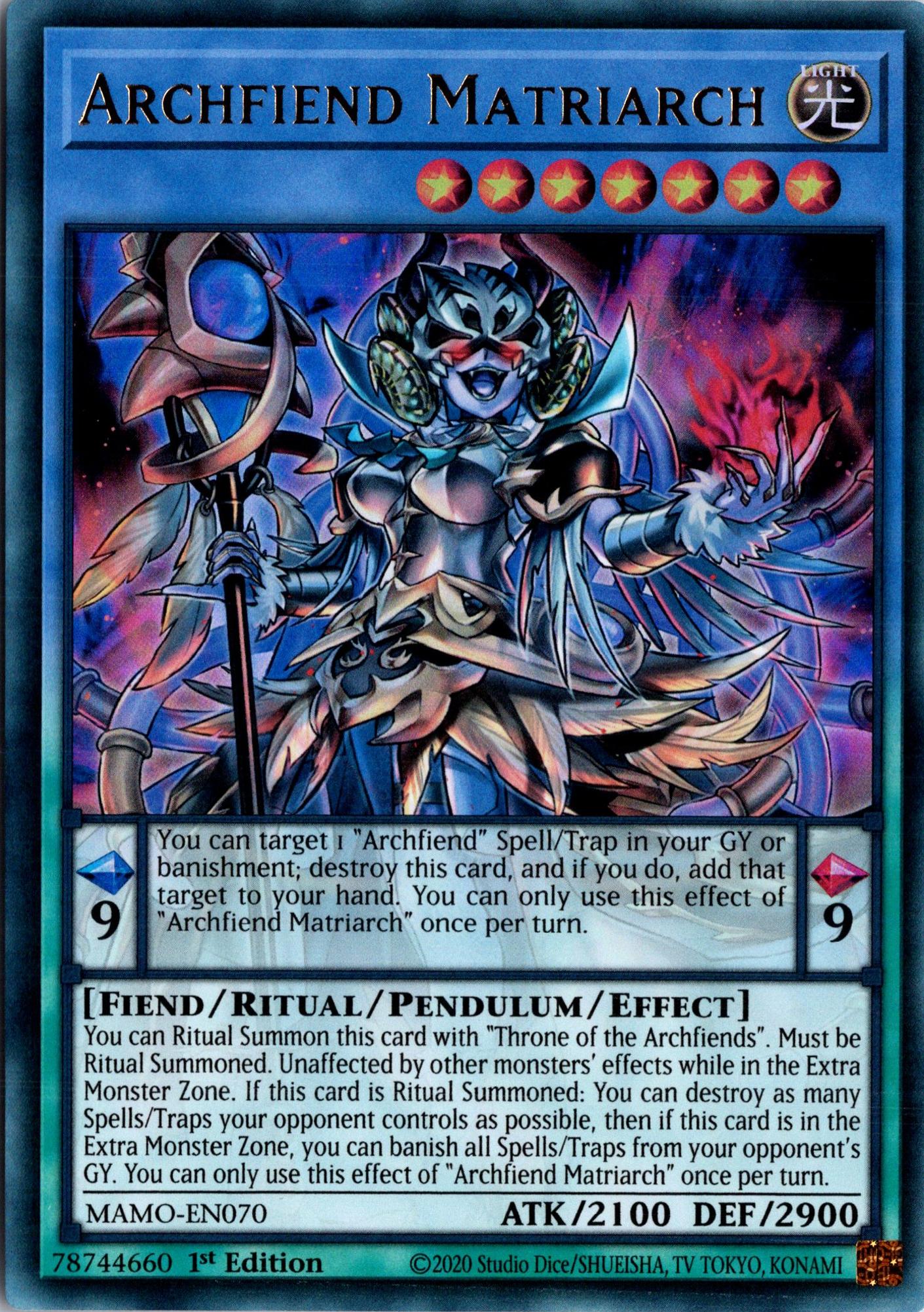 Archfiend Matriarch - MAMO-EN070 - 1st Edition - Ultra Rare