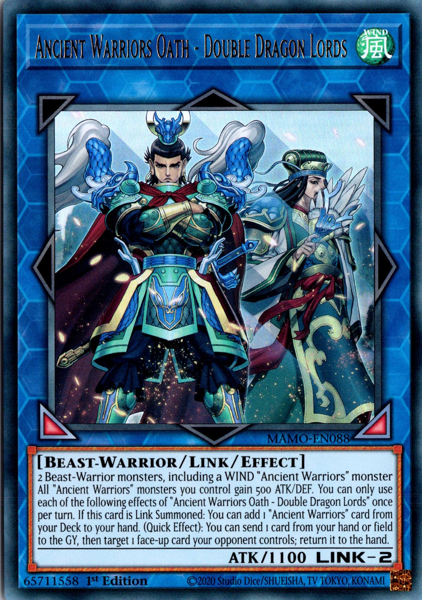 Ancient Warriors Oath - Double Dragon Lords - MAMO-EN088 - 1st Edition - Ultra Rare