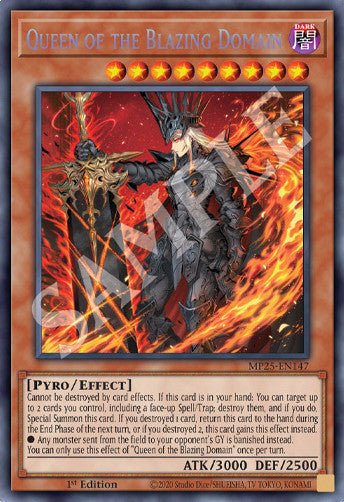 Queen of the Blazing Domain - MP25-EN147 - 1st Edition - Prismatic Secret Rare