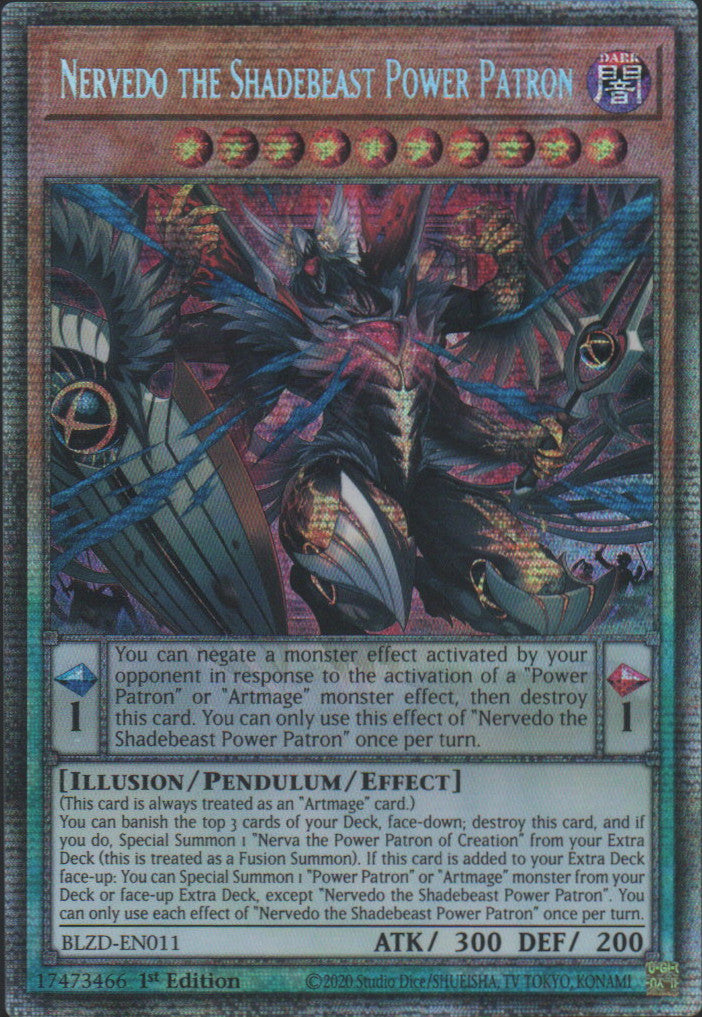 Nervedo the Shadebeast Power Patron - BLZD-EN011 - 1st Edition - Starlight Rare