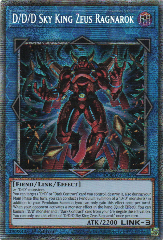 D/D/D Sky King Zeus Ragnarok - DOOD-EN049 - 1st Edition - Starlight Rare
