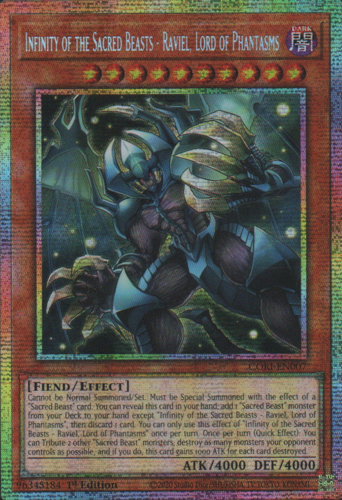 Infinity of the Sacred Beasts - Raviel, Lord of Phantasms - CORI-EN007 - 1st Edition - Starlight Rare