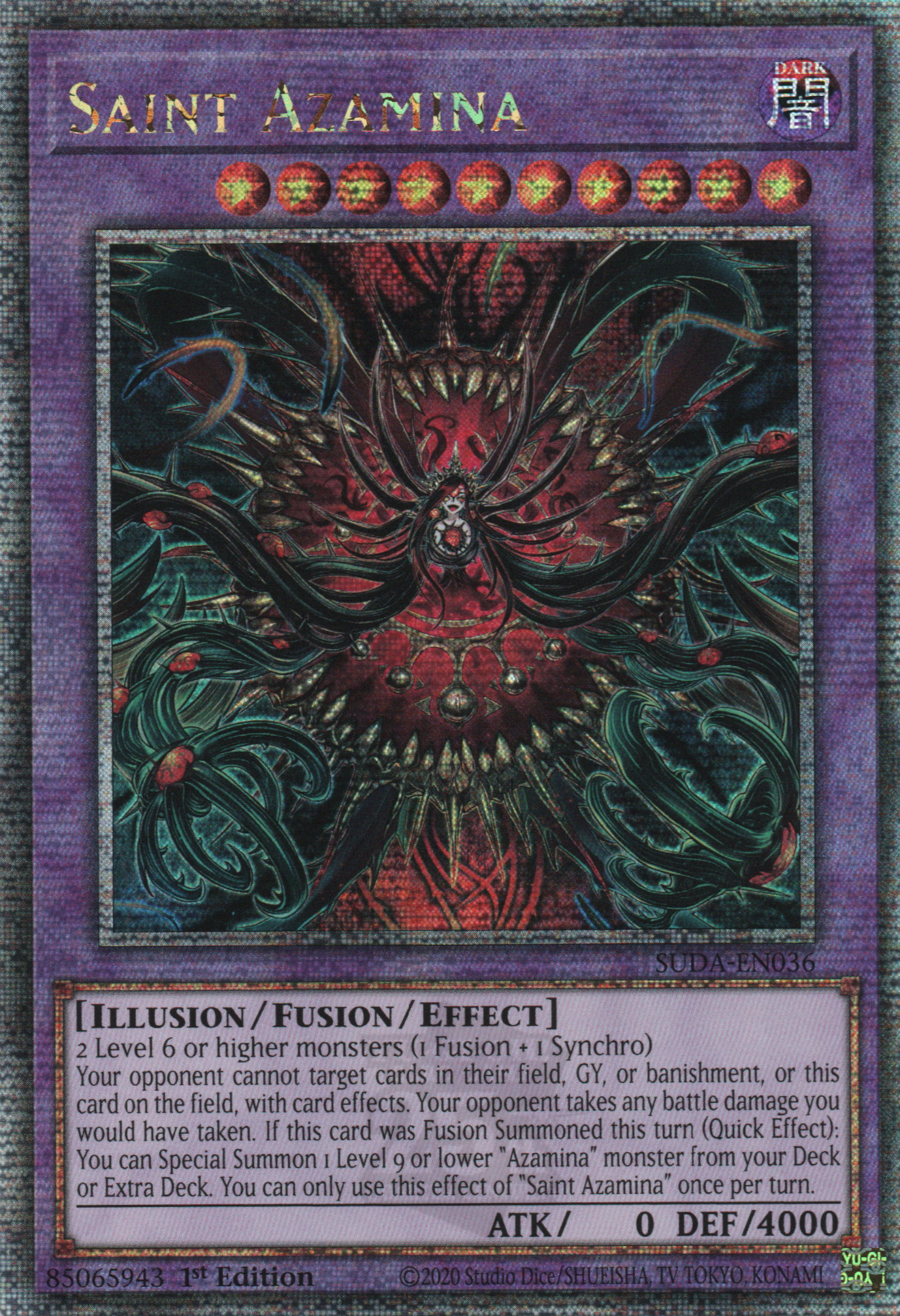 Saint Azamina - SUDA-EN036 - 1st Edition - Quarter Century Secret Rare