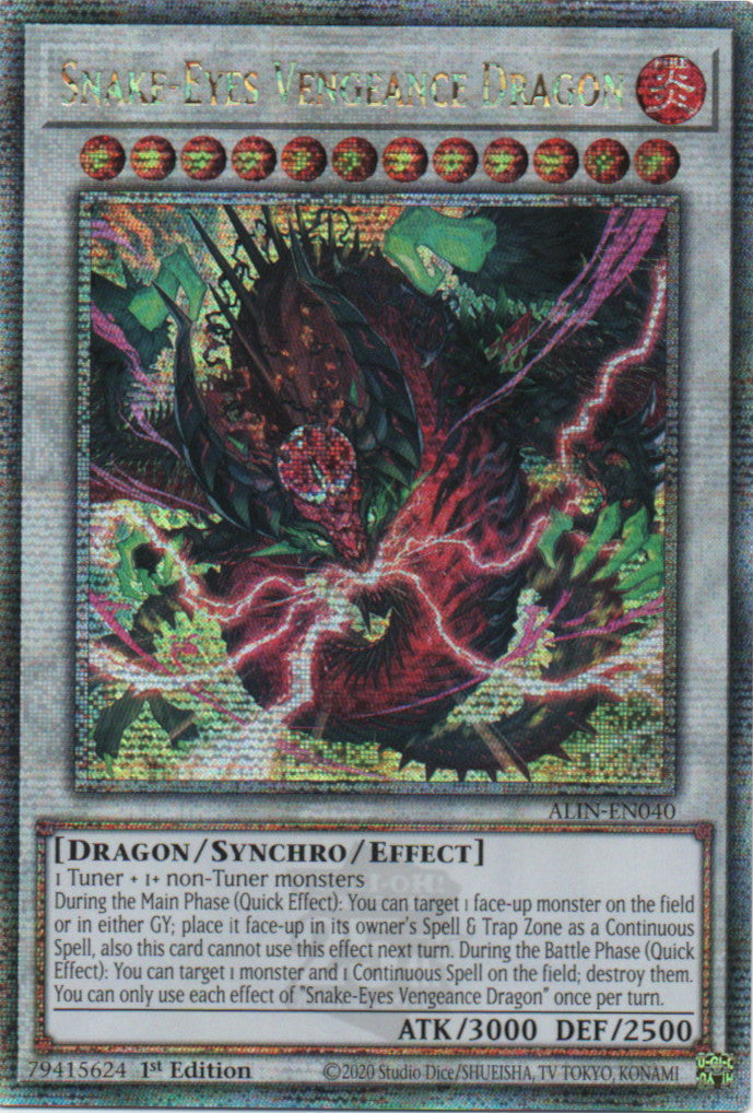 Snake-Eyes Vengeance Dragon - ALIN-EN040 - 1st Edition - Quarter Century Secret Rare