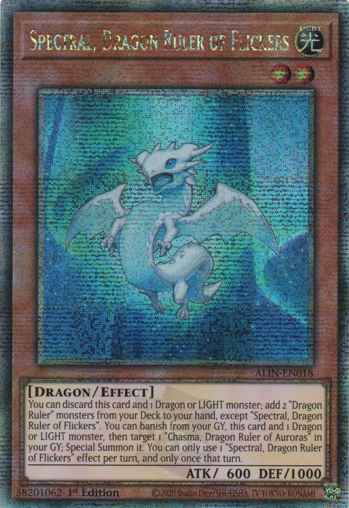Spectral, Dragon Ruler of Flickers - ALIN-EN018 - 1st Edition - Quarter Century Secret Rare