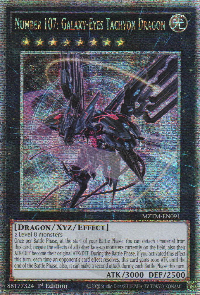 Number 107: Galaxy-Eyes Tachyon Dragon (Alternate Art) - MZTM-EN091 - 1st Edition - Quarter Century Secret Rare