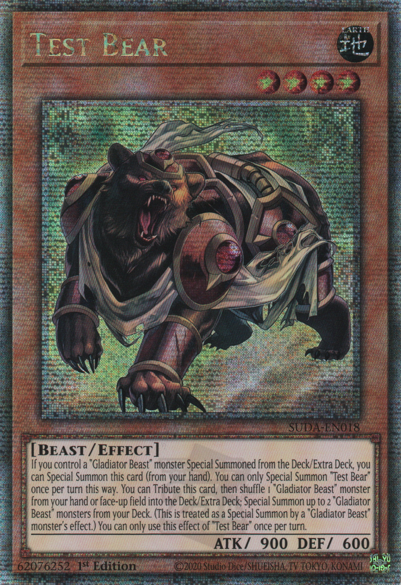 Test Bear - SUDA-EN018 - 1st Edition - Quarter Century Secret Rare
