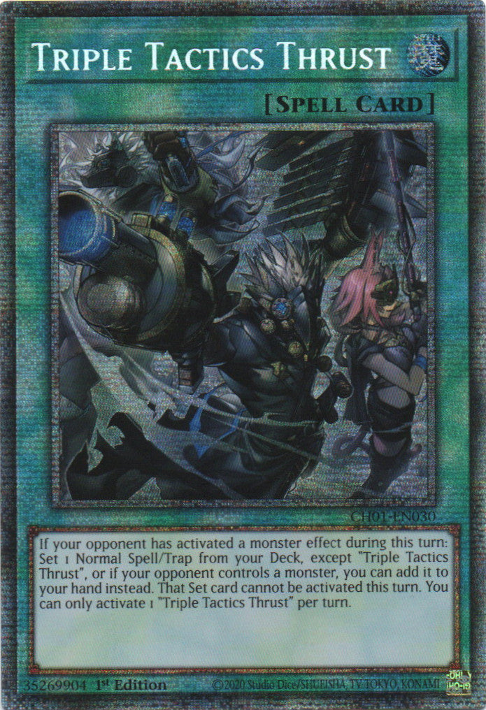 Triple Tactics Thrust - CH01-EN030 - 1st Edition - Starlight Rare