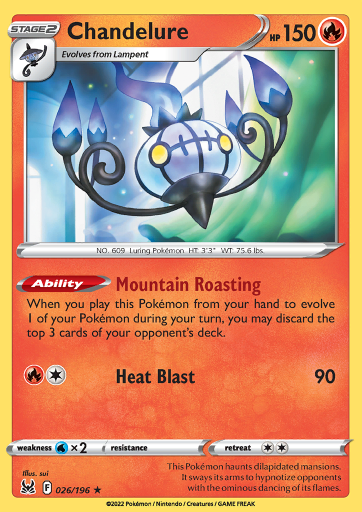 Chandelure - Lost Origin 026/196 - Rare Holo