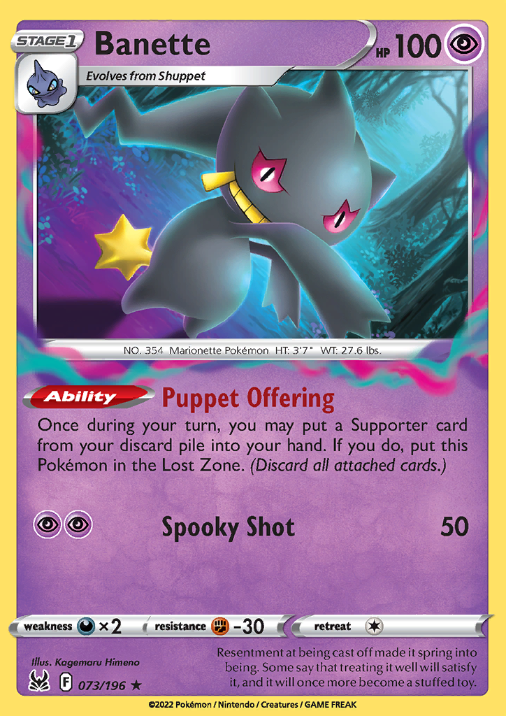 Banette - Lost Origin 073/196 - Rare