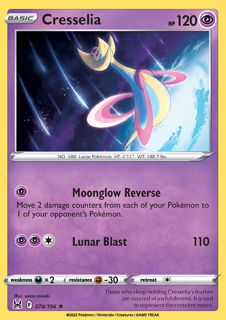 Cresselia - Lost Origin 074/196 - Rare Holo