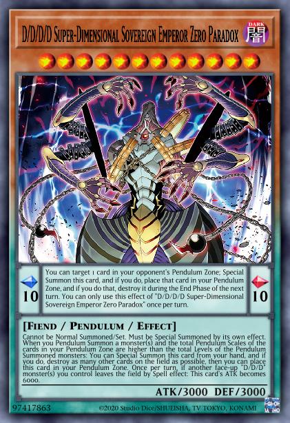 D/D/D/D Super-Dimensional Sovereign Emperor Zero Paradox - BLMR-EN046 - 1st Edition - Ultra Rare