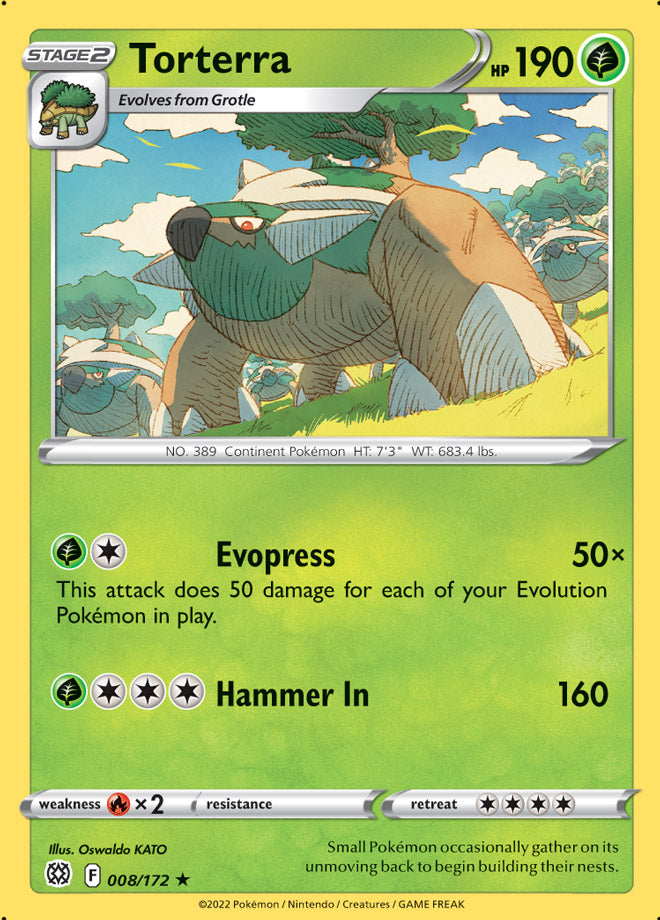 Torterra - Brilliant Stars 008/172 - Rare Holo