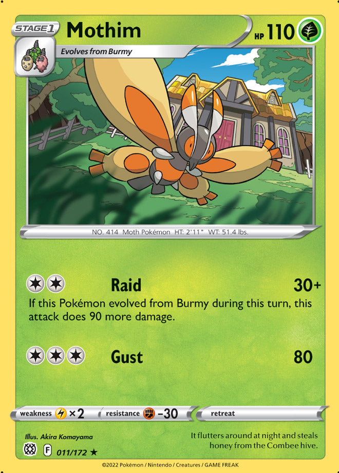 Mothim - Brilliant Stars 011/172 - Rare