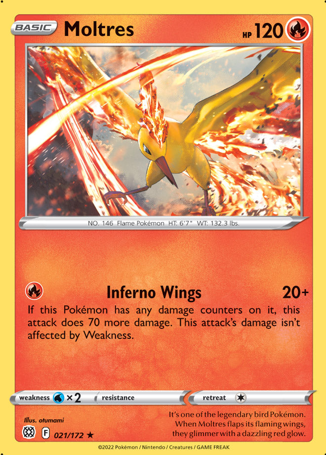 Moltres - Brilliant Stars 021/172 - Rare Holo